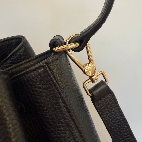 Furla Black Leather Drawstring Bucket Bag - Picture 3 of 4